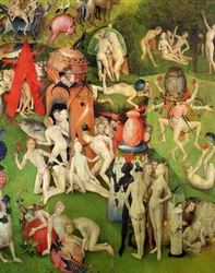 The Garden of Earthly Delights: Allegory of Luxury, central panel of triptych, c.1500 (detail)